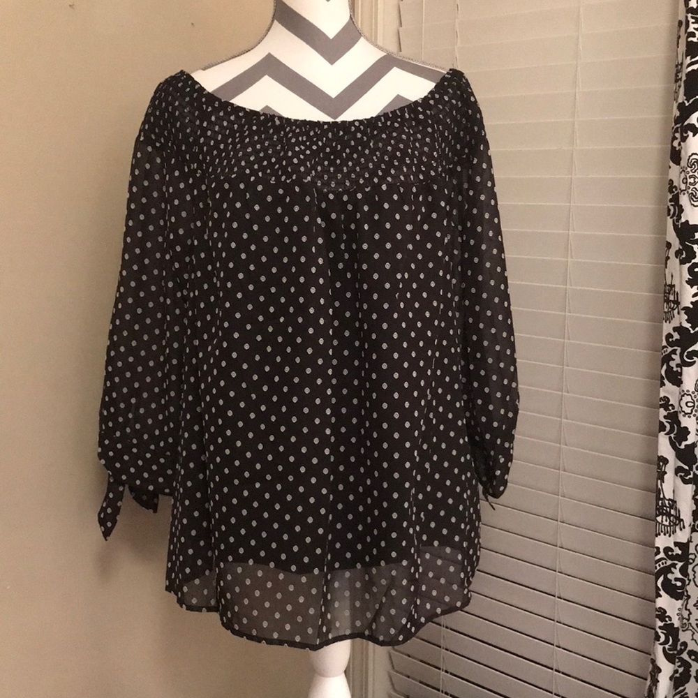 Adorable AGB Woman Smocked Off Shoulder Blouse